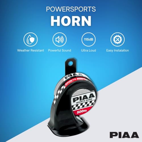 PIAA 76500 Universal Loud Horn for Car Truck Motorcycle SUV UTV ATV Van Powersports 500Hz Truck Horns for Pickups Replacement Kit (Pack of 1) - Image 2