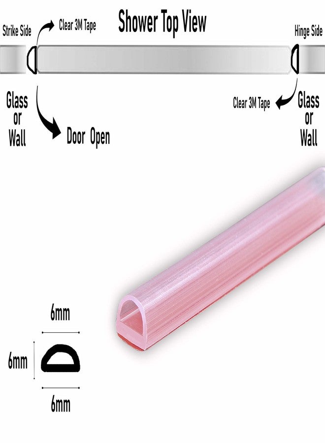eatelle Vinyl Bulb Translucent Shower Door Seal for 1/4" (6mm) Gap with Pre-Applied 3M Tape, Adhesive Bathroom Seal Strip for 1/4" Thick Glass and UP(3/8, 1/2 Glass) 95 Inch Long - Image 2