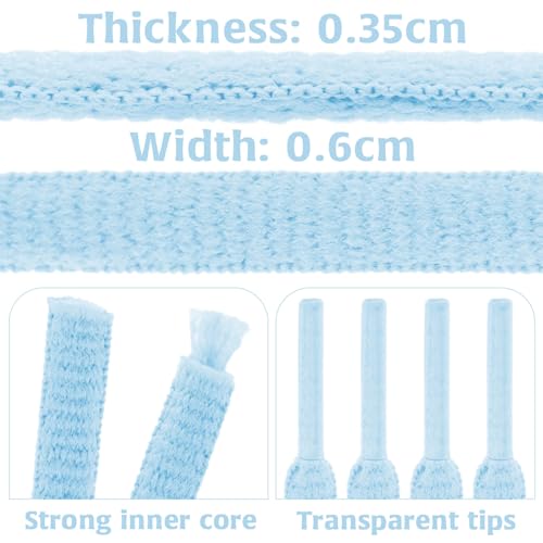 DELELE 2Pair Oval Shoes laces 42 Colors Half Round 1/4" Athletic ShoeLaces for Sport/Running Shoes Shoe Strings Light Blue -45 inch - Image 3
