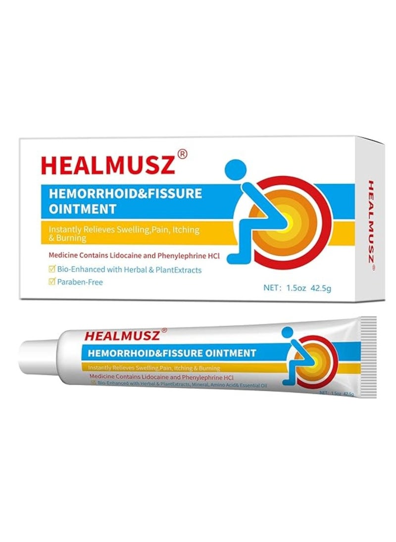 HEALMUSZ مرهم البواسير علاج البواسير مرهم البواسير والشق مرهم سريع الإغاثة كريم البواسير تركيبة شفاء علاج سريع المفعول مرهم أعراض البواسير 42.5 جرام  - Image 1
