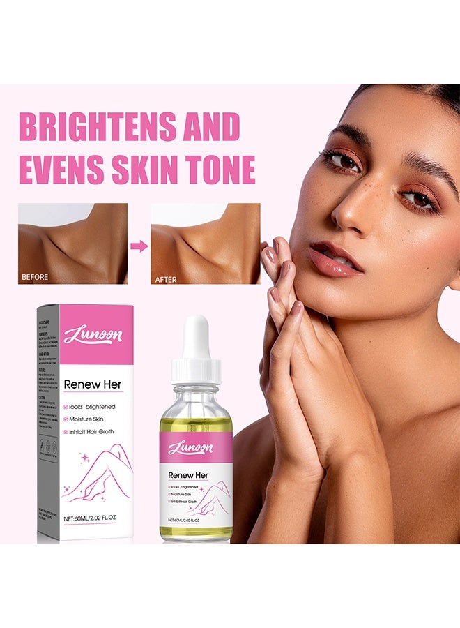 LUNOON Renew Her, Natural Skin Renew Oil for Dark Spots,Help Ingrown Hair,Beneficial Nourishing Moisturizing for Women All Skin 60ml - Image 2