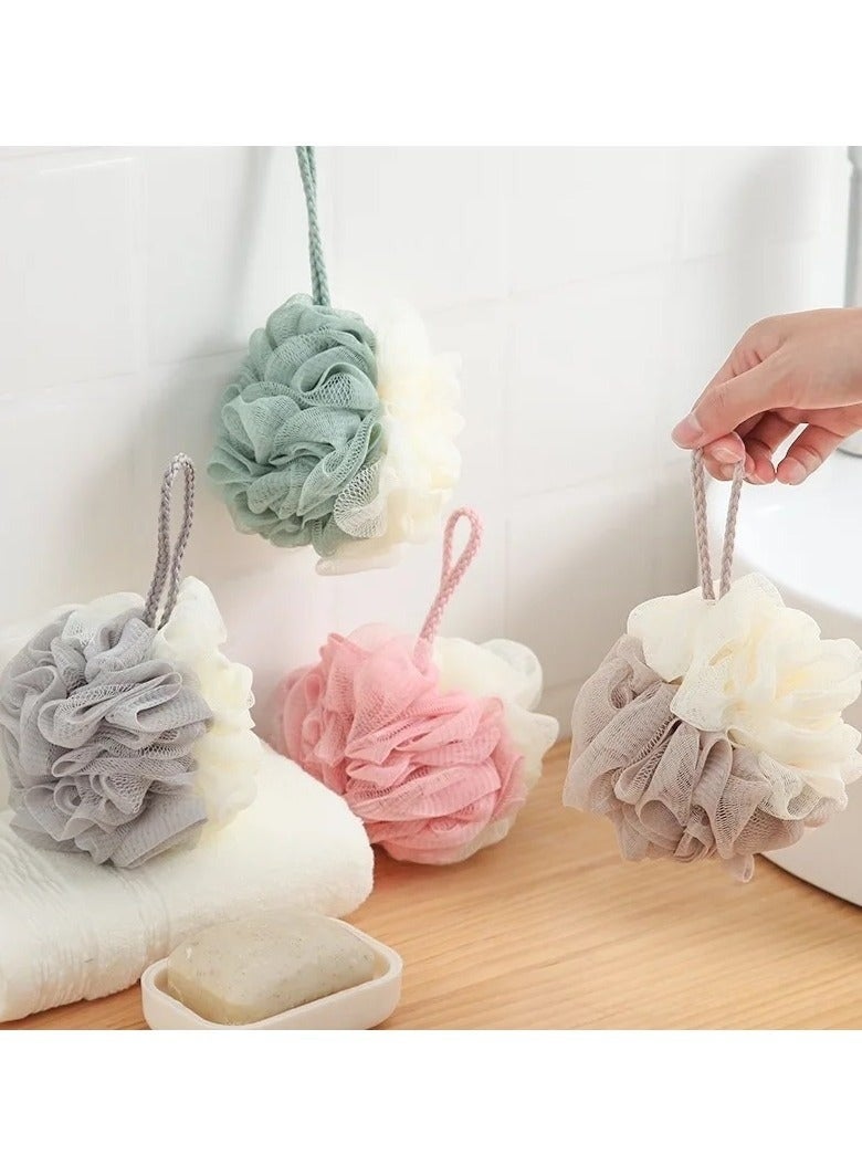 Vision 4 Pack Soft and Fluffy Exfoliating Bath Ball Mesh Body Scrub Mesh Loofah Shower Sponge Ball Pouf Shower Ball Mesh Scrubber Exfoliating Mesh Sponge Body Cleansing Bath Bubble Ball Combo 1 - Image 2