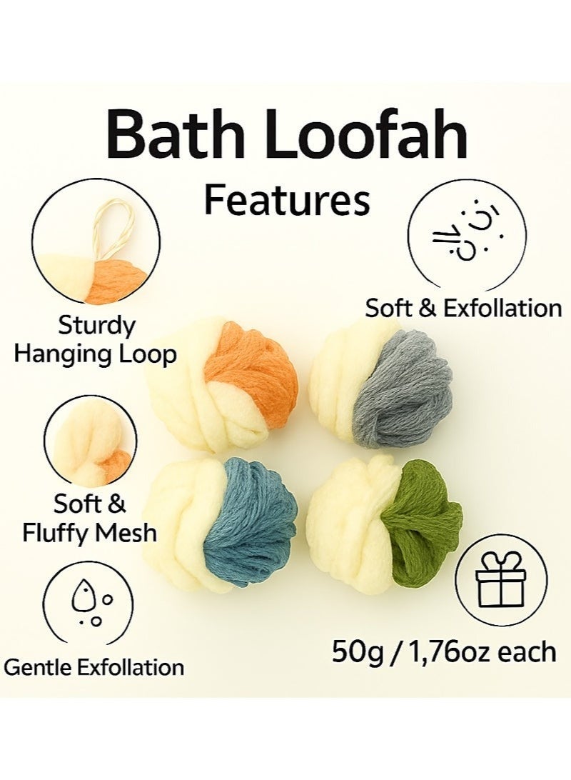 Vision 4 Pack Soft and Fluffy Exfoliating Bath Ball Mesh Body Scrub Mesh Loofah Shower Sponge Ball Pouf Shower Ball Mesh Scrubber Exfoliating Mesh Sponge Body Cleansing Bath Bubble Ball Combo 1 - Image 5