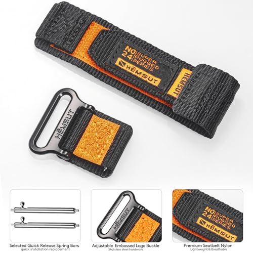 DAVILANE Rugged Nylon Sports Strap Compatible with Carbinox Edge/Blaze Round/Blaze S/X-Ranger/Vortex/Vesta/Blaze Square,Suunto 9 Peak/9 Peak Pro/5 Peak/Race/Vertical, T-Rex 3 Pro 48mm(not 44mm) - Image 5