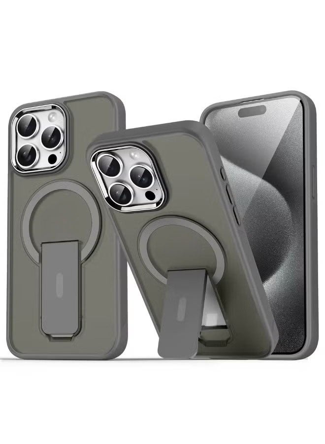 جراب هاتف مغناطيسي فاخر قابل للطي من ماج سيف لهاتف آيفون 13 برو ماكس، غطاء خلفي شفاف غير لامع (تيتانيوم)