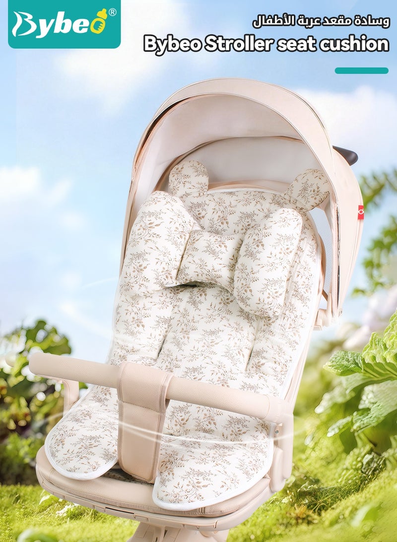 Bybeo Baby Stroller Cushion Pad, Universal Baby Car Seat Pad Liner, Double-Sided Use Infant Stroller Mat, Toddler Car Seat Insert Cushion, Baby Carriage Cushion Liner for Newborn Boys Girls - Image 2
