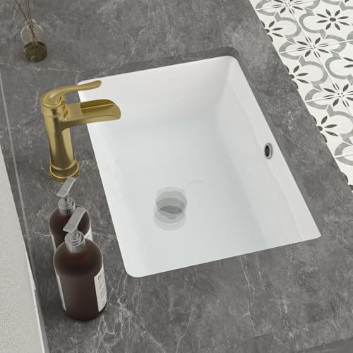 Mocoloo Bathroom Sink Undermount 22"x16" White Rectangle Porcelain Sink with Vertical Sides and Overflow Drain Under Counter Mount Ceramic Lavatory Vanity Sinks for Bathroom Hand Basin - Image 3