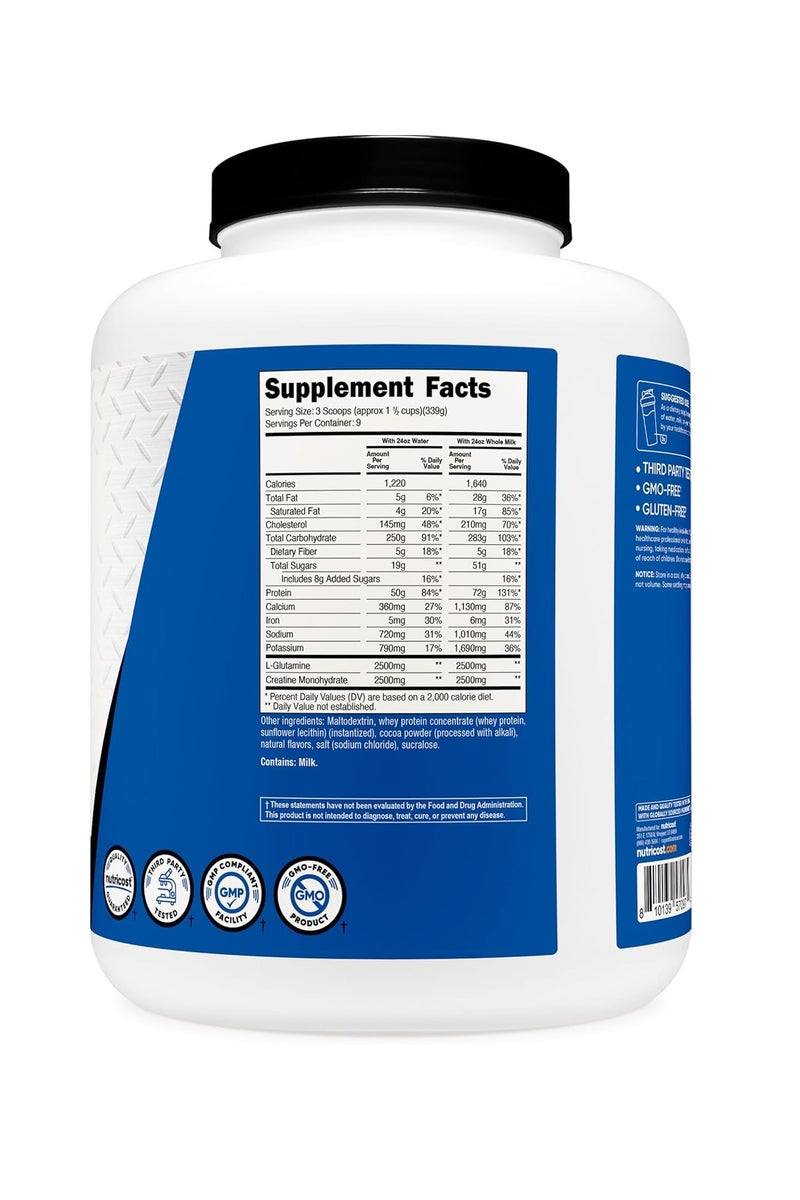 Nutricost Mass Gainer 6.7lb Double Chocolate - Image 4