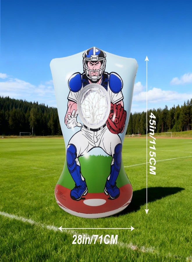 BCWATERFUNPD Inflatable Baseball Training Toss Game Inflatable Baseball Pitching Target for Kids, Double-Sided Outdoor & Indoor, Includes 4 Baseballs, Pump & Patch Kit Baseball Game Gifts for 36 Months+ - Image 2