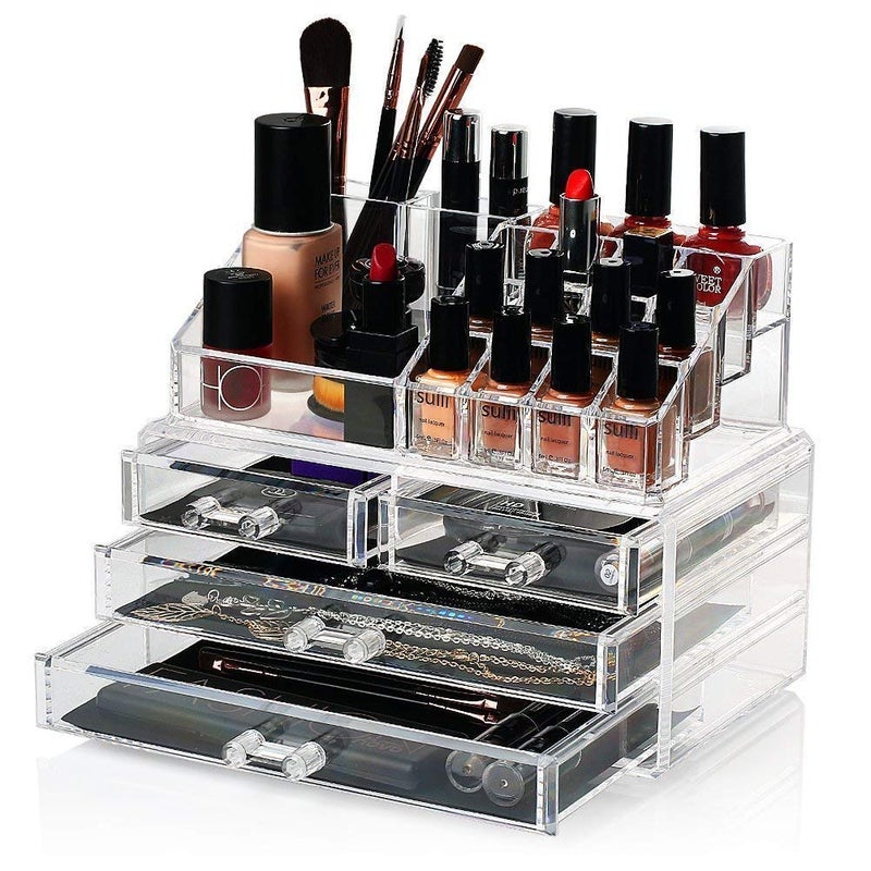 CPEX 4 Drawers Cosmetic Organizer Clear Acrylic Jewellery Box Makeup Storage Case Acrylic Makeup Organizer Cosmetic Organiser Box - Image 5