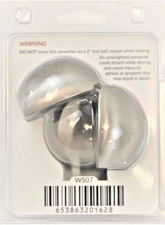 Weigh Safe Clamshell - Stainless Steel Tow Ball Adapter - Converts 2" Tow Ball to 2-5/16" - Universal Fit - Premium Hitch Accessory - Image 3