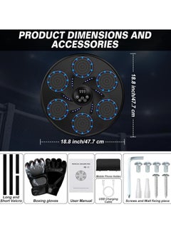 FARROBIZZ New Model Music Boxing Machine with Boxing Gloves,Smart Bluetooth Music Wall Mounted Boxing Target,Boxing Training Boxing Equipment for HomeWorkout,Indoor and Gym  - Image 4