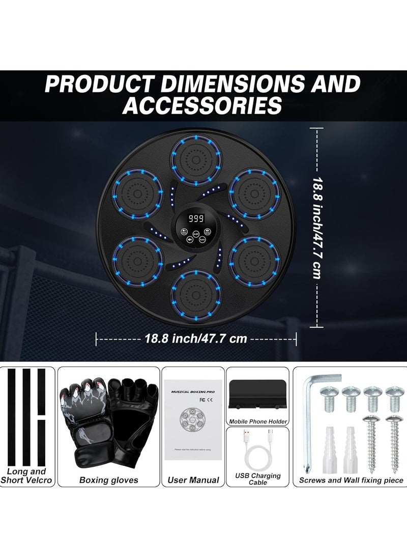 FARROBIZZ New Model Music Boxing Machine with Boxing Gloves,Smart Bluetooth Music Wall Mounted Boxing Target,Boxing Training Boxing Equipment for HomeWorkout,Indoor and Gym  - Image 4