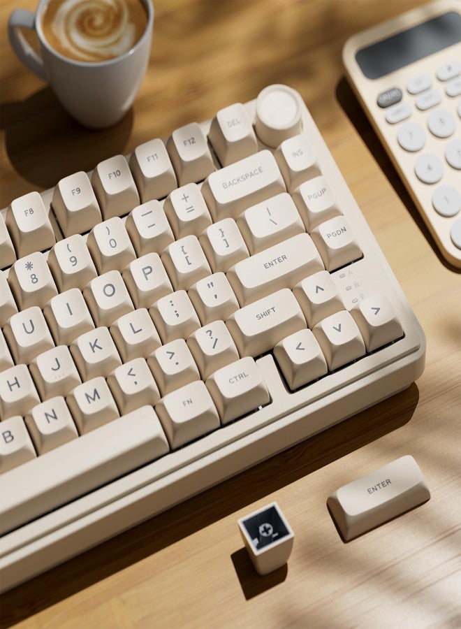 OHY XVX Creamy PBT Keycaps -Tofu Block Themed 132 Keys MDA Profile Doubleshot Keycap Set | Universal Compatibility for MX-Style Switches Mechanical Keyboards-Creamy White - Image 2