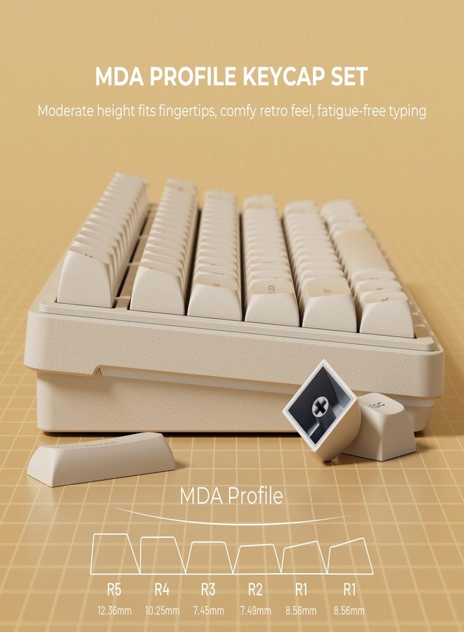 OHY XVX Creamy PBT Keycaps -Tofu Block Themed 132 Keys MDA Profile Doubleshot Keycap Set | Universal Compatibility for MX-Style Switches Mechanical Keyboards-Creamy White - Image 4