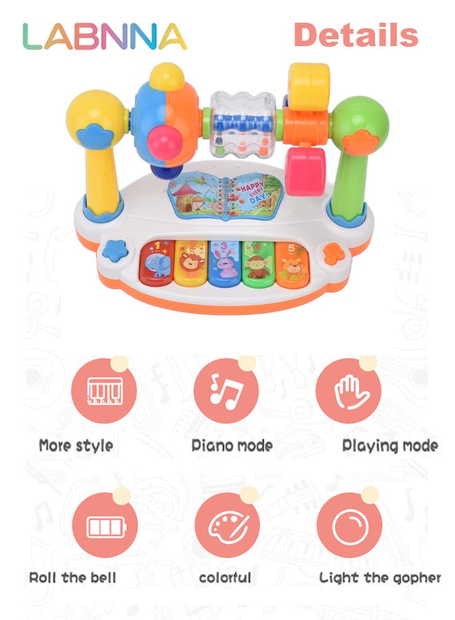 LABNNA لعبة موسيقية للأطفال ، لوحة مفاتيح موسيقية ، مجموعة البيانو ، لعبة تعليمية مضيئة ، ألعاب مونتيسوري التعليمية المبكرة للأطفال الصغار ، أعياد ميلاد الأولاد والبنات - Image 2