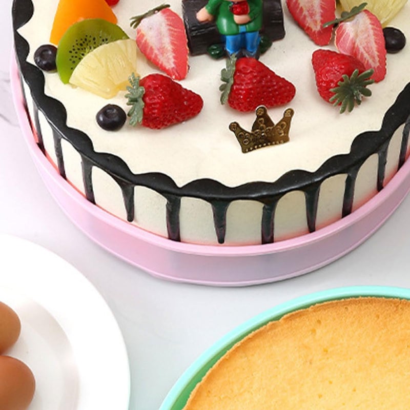 2pcs 20cm round Silicone Cake Pans Nonstick Muffin and Cheesecake Baking Molds for DIY Baking, Pink Bakeware Set for Home and Kitchen Use - Image 4