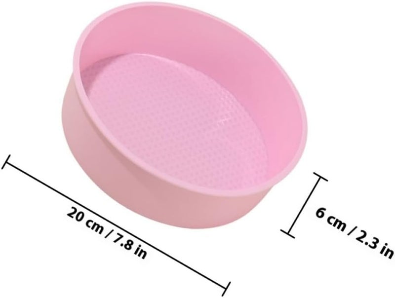 2pcs 20cm round Silicone Cake Pans Nonstick Muffin and Cheesecake Baking Molds for DIY Baking, Pink Bakeware Set for Home and Kitchen Use - Image 2