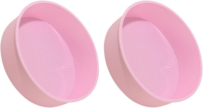 2pcs 20cm round Silicone Cake Pans Nonstick Muffin and Cheesecake Baking Molds for DIY Baking, Pink Bakeware Set for Home and Kitchen Use - Image 1