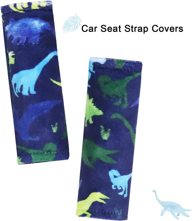 TANOFAR Baby Carseat Headrest, Dinosaur Baby Carseat Head Support and Strap Cover, Minky Infant Head Support Pillow, Toddler Headrest Cushion Pad for Carseat Canopy Strollers Carrier - Image 4