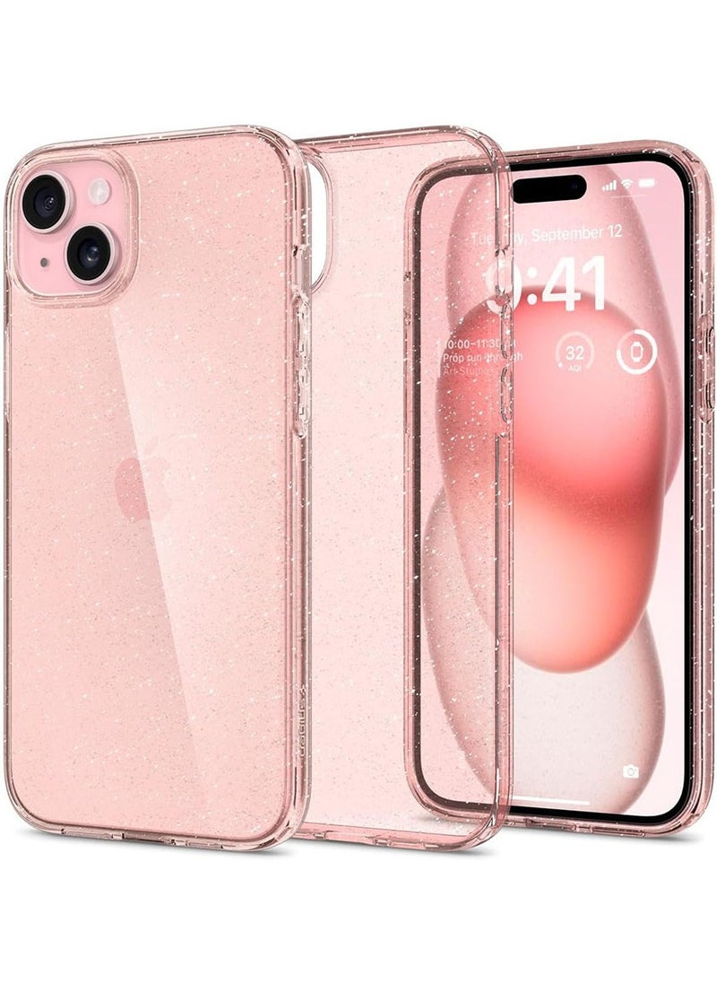 Spigen Liquid Crystal Glitter for iPhone 15 Plus Case Cover - Rose Quartz  - Image 1
