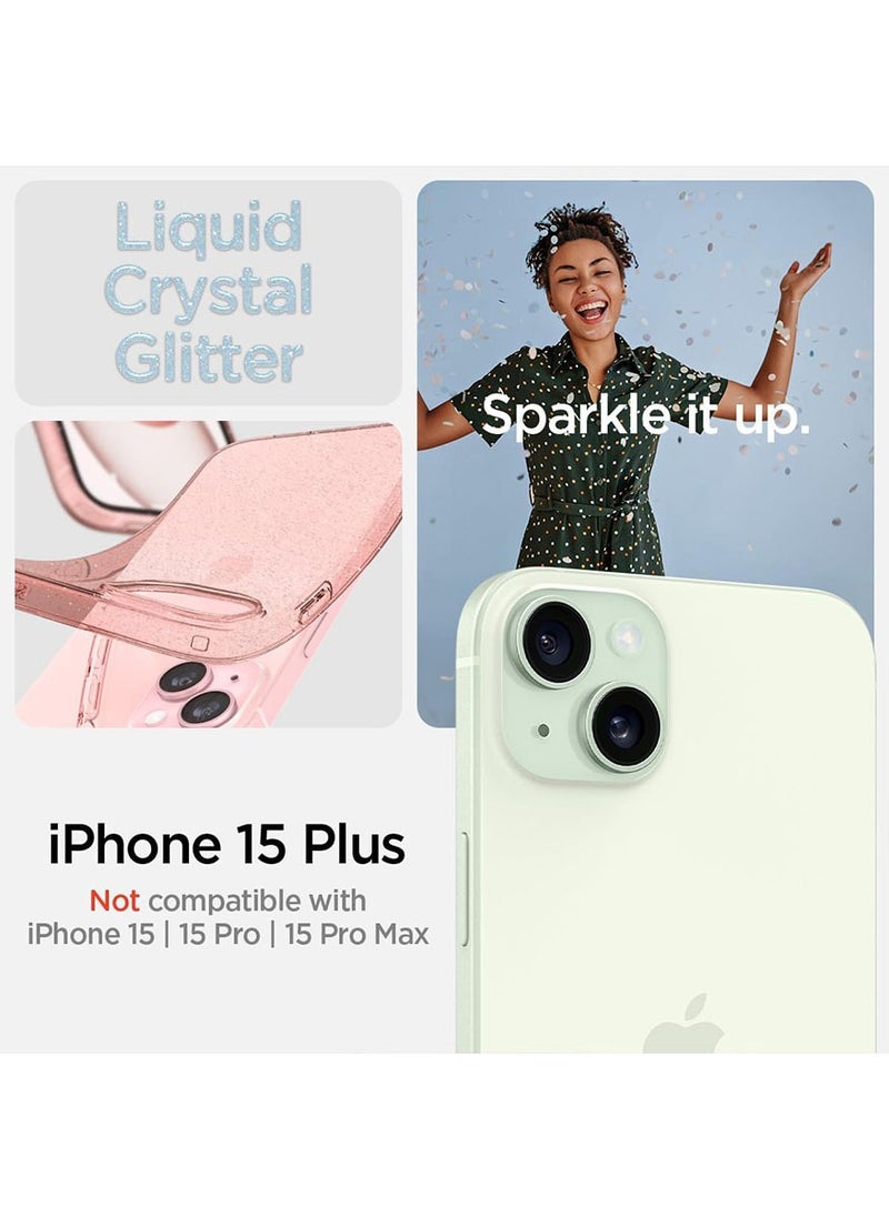Spigen Liquid Crystal Glitter for iPhone 15 Plus Case Cover - Rose Quartz  - Image 2