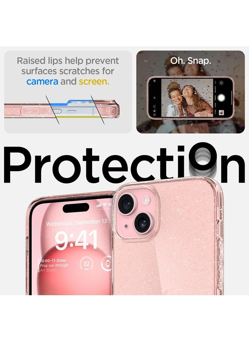 Spigen Liquid Crystal Glitter for iPhone 15 Plus Case Cover - Rose Quartz  - Image 5