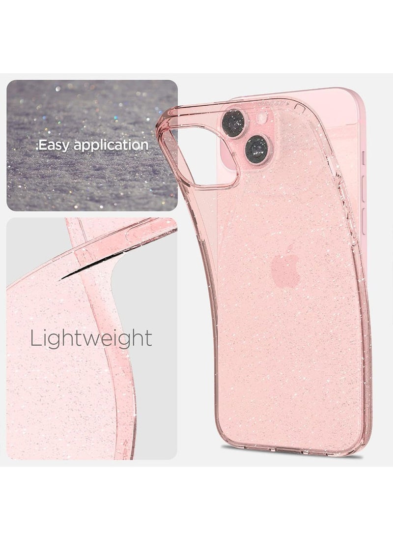 Spigen Liquid Crystal Glitter for iPhone 15 Plus Case Cover - Rose Quartz  - Image 4