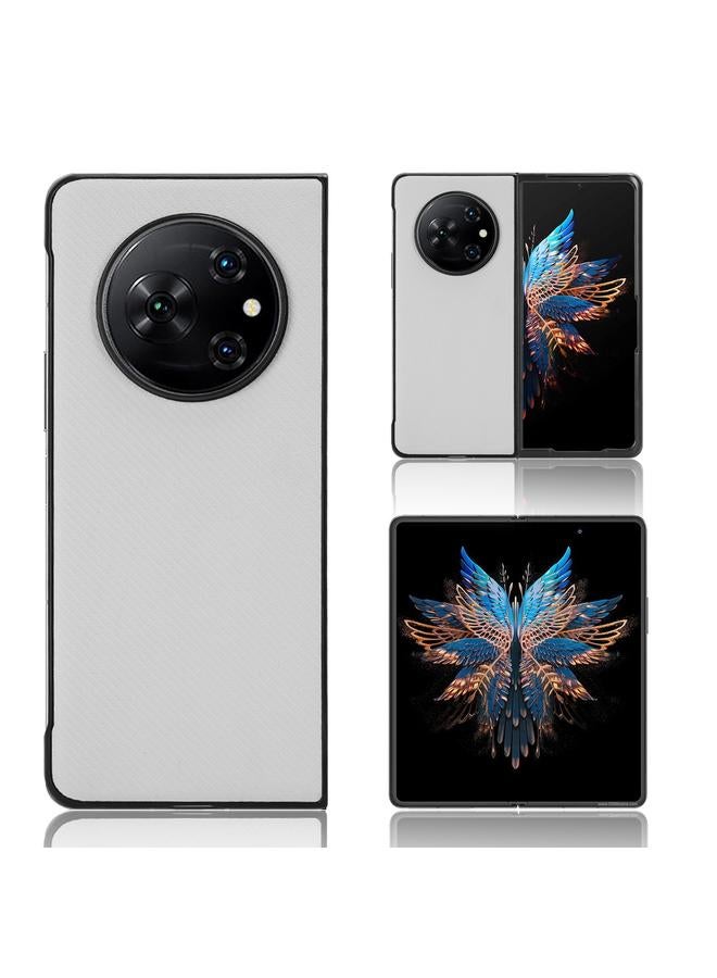 إيروريكس جراب هاتف PC من الجلد الصناعي القابل للطي لهاتف Tecno Phantom V (أبيض)