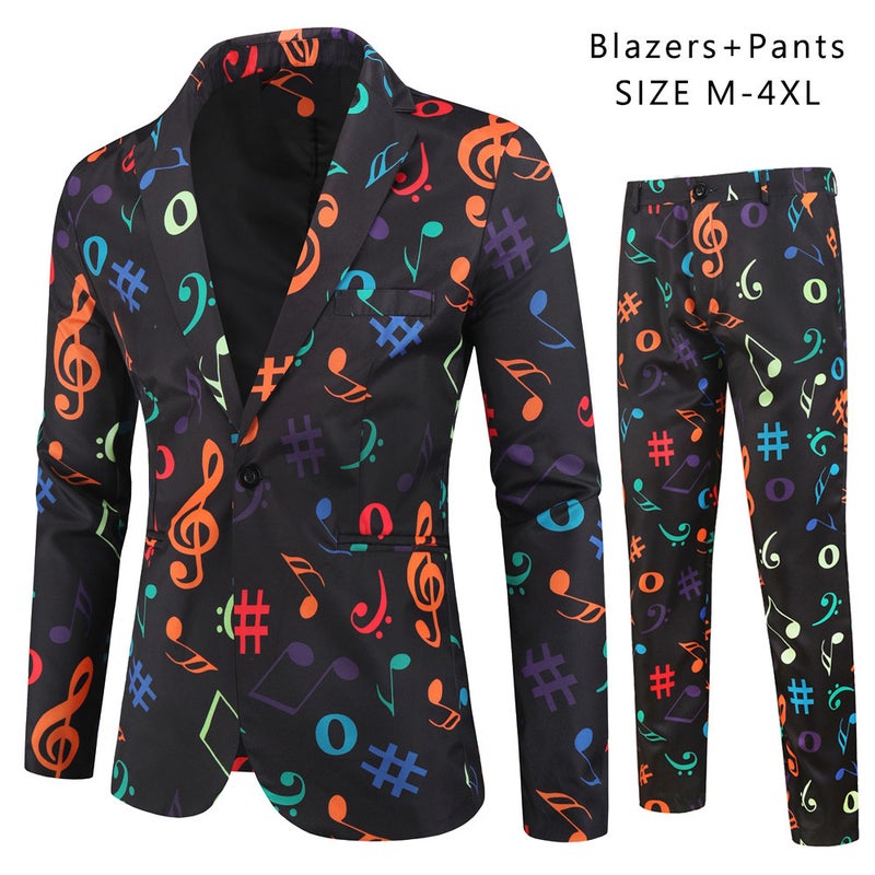 2023 foreign trade new mens casual 3D printing three-piece suit European and American mens casual suit vest suit suit 2-piece suit (suit + suit pants) 