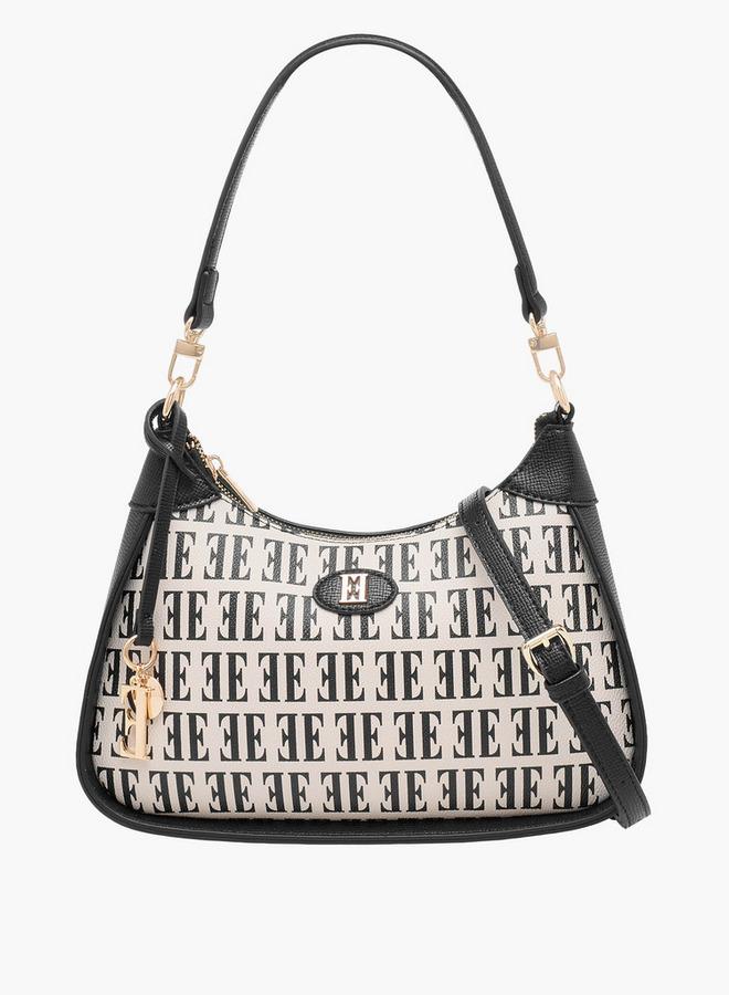 ايل حقيبة كتف بطبعة شعار مع حزام قابل للفصل - Image 1