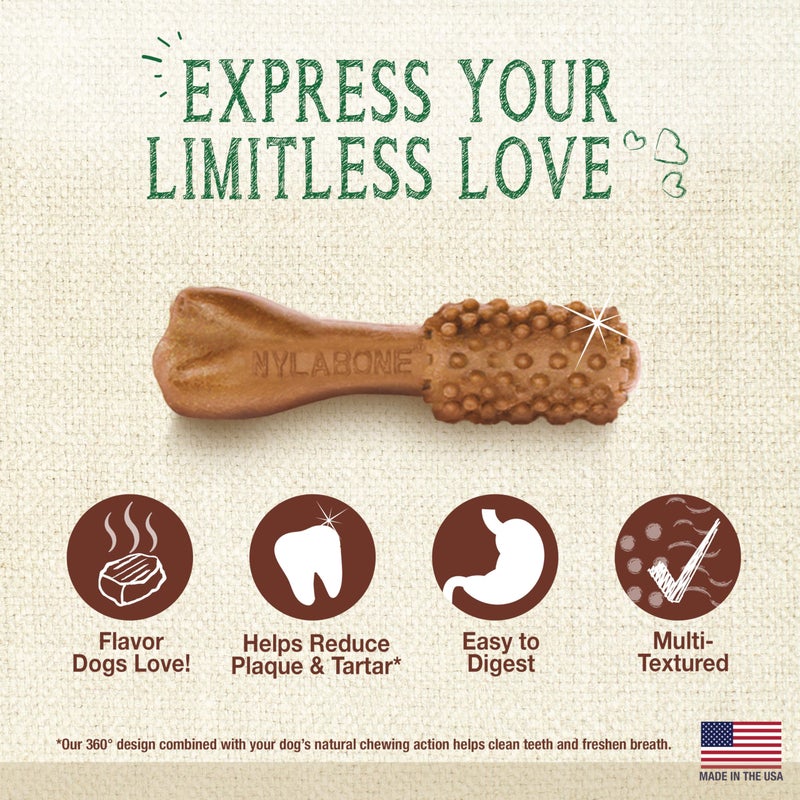 Nylabone Nutri Dent Dog Dental Chews - Natural Dog Teeth Cleaning & Breath Freshener - Dental Treats for Dogs - Filet Mignon Flavor, Mini (160 Count) - Image 5