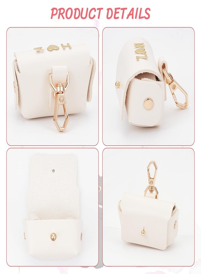 NICENEEDED Dog Collar Ring Box, Ring Bearer Pillows for Dog Collar, White Leather Wedding Ring Pillow Box with Love Stickers for Pet for Proposal Engagement Wedding Ceremony - Image 5