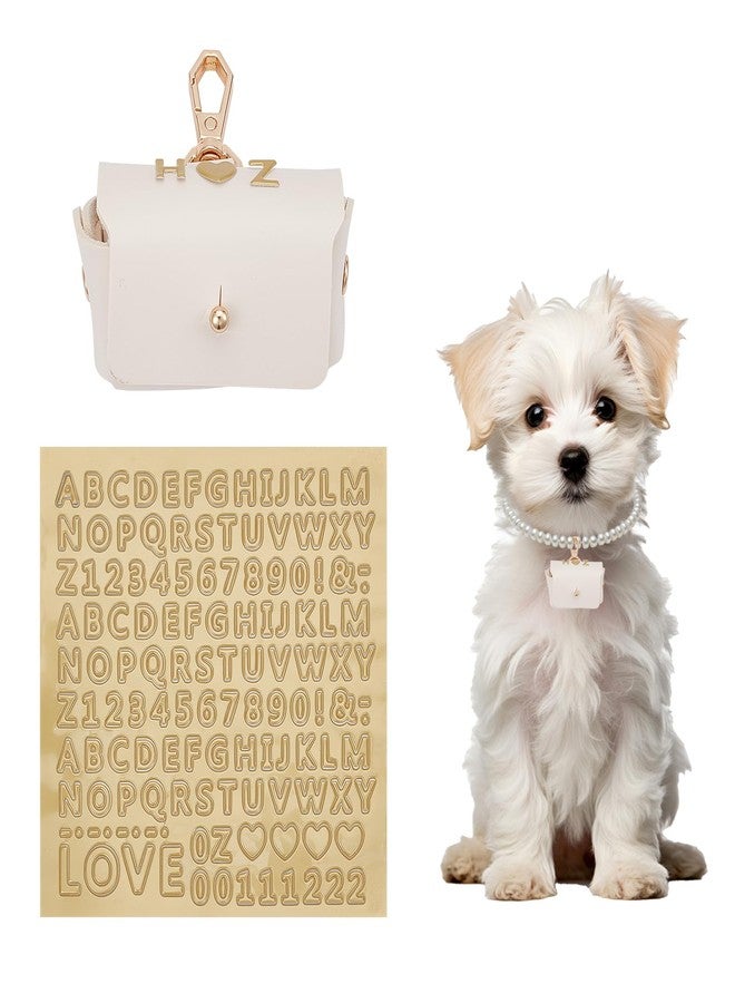 NICENEEDED Dog Collar Ring Box, Ring Bearer Pillows for Dog Collar, White Leather Wedding Ring Pillow Box with Love Stickers for Pet for Proposal Engagement Wedding Ceremony - Image 1