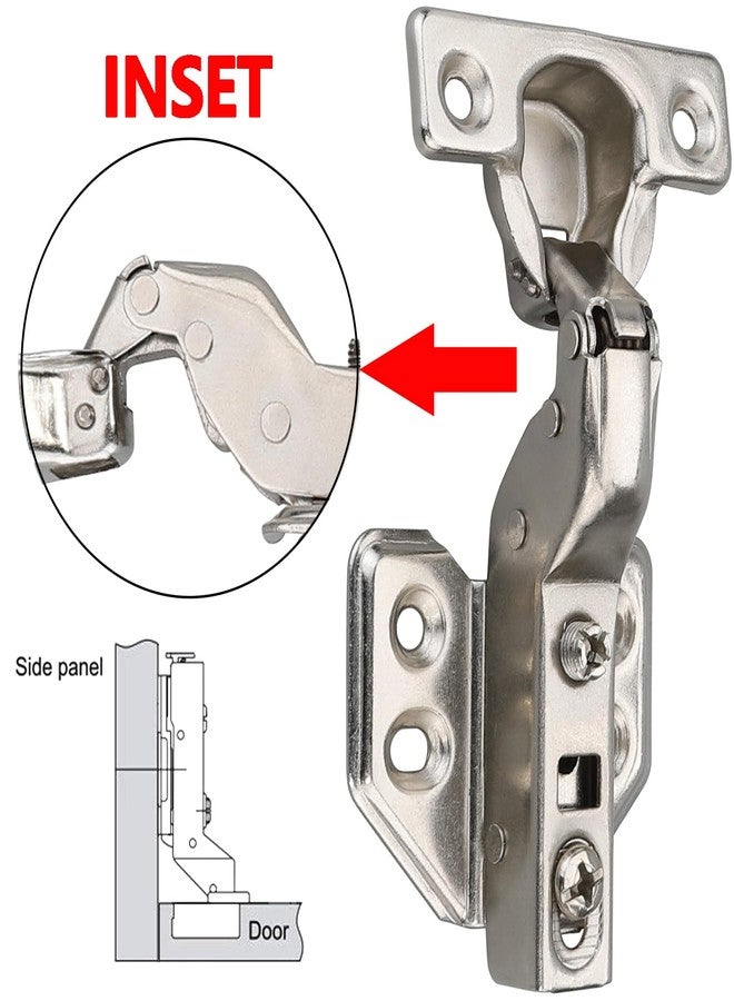 Luokim 26mm Mini Cup Soft Close Hinge for Thin Door Inset Concealed Cabinet Hinge with Screws Nickel Finish 2 Pcs - Image 2