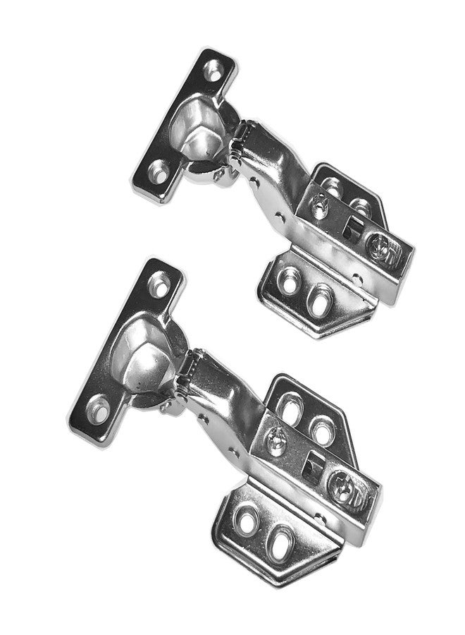 Luokim 26mm Mini Cup Soft Close Hinge for Thin Door Inset Concealed Cabinet Hinge with Screws Nickel Finish 2 Pcs - Image 1