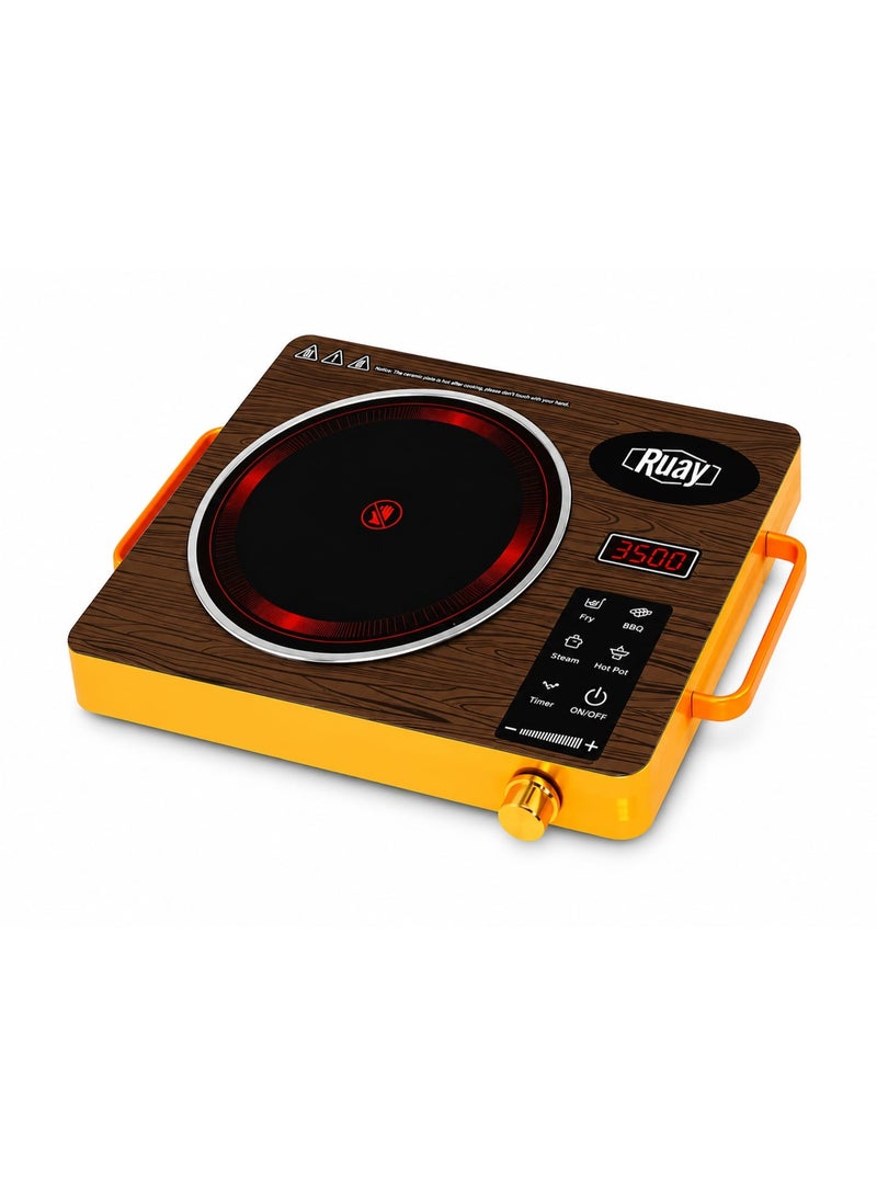 Ruay RA4 Ceramic Cooker 3500W Electric Hot Plate Touch Control Ceramic Cooktop Portable Infrared Cooker Multi Cooking Modes LED Display Timer Cooker - Image 1