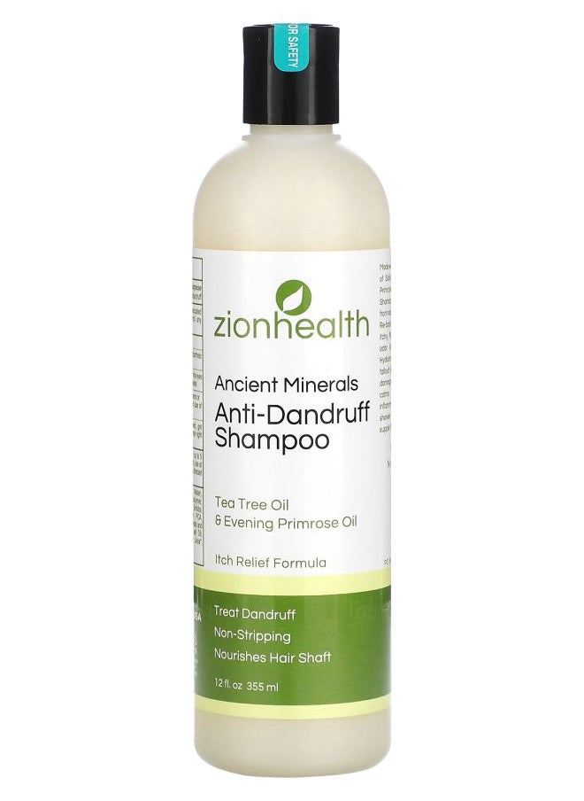 Zion Health Ancient Minerals Anti-Dandruff Shampoo Tea Tree Oil & Evening Primrose Oil 12 fl oz (355 ml) 