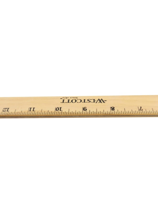 Westcott Westcott 05018 Beveled Wooden Ruler with Single Metal Edge, 18 Inch - Image 4