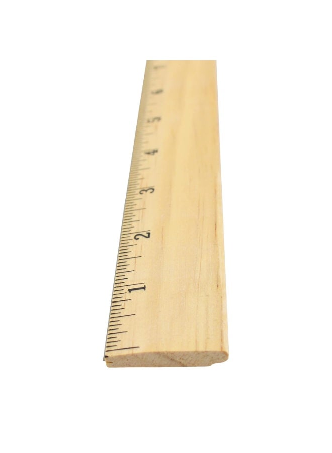 Westcott Westcott 05018 Beveled Wooden Ruler with Single Metal Edge, 18 Inch - Image 2