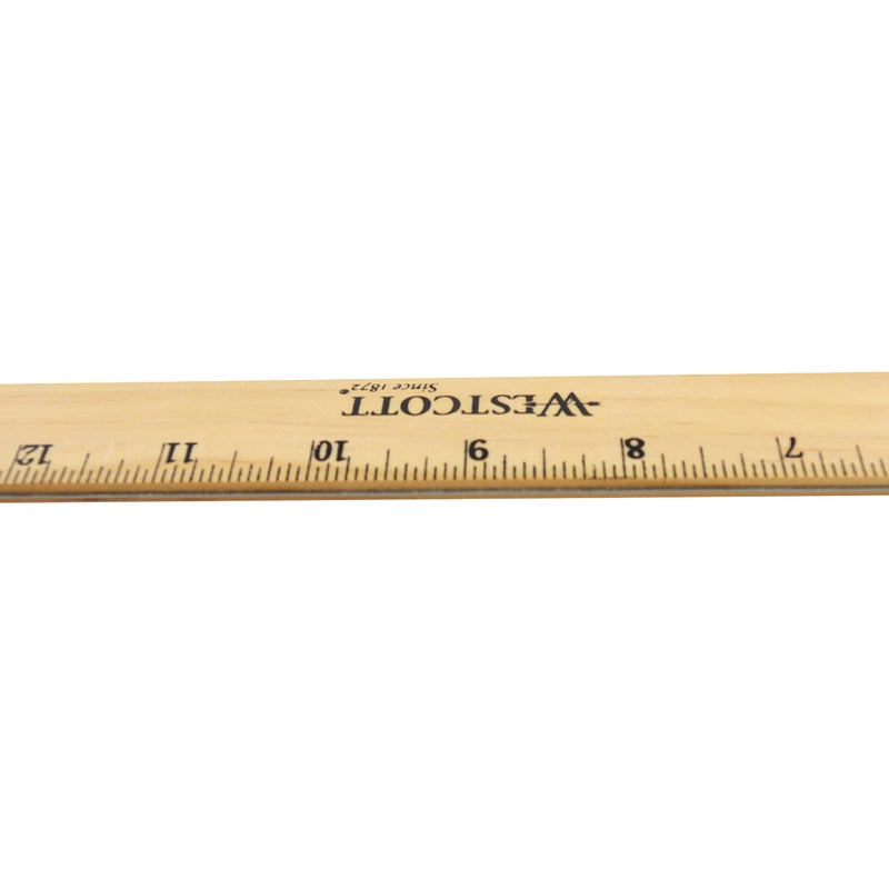 Westcott 05018 Beveled Wooden Ruler with Single Metal Edge, 18 Inch - Image 3