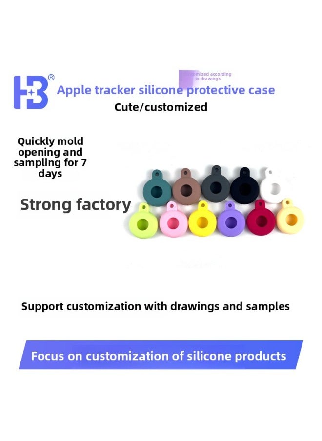 Generic - Suitable For Apple Airtag Tracker Silicone Protective Cover Anti-lost Device Macaron Color Protective Cover-Color:Violet-Applicable Model:airtag - Image 1