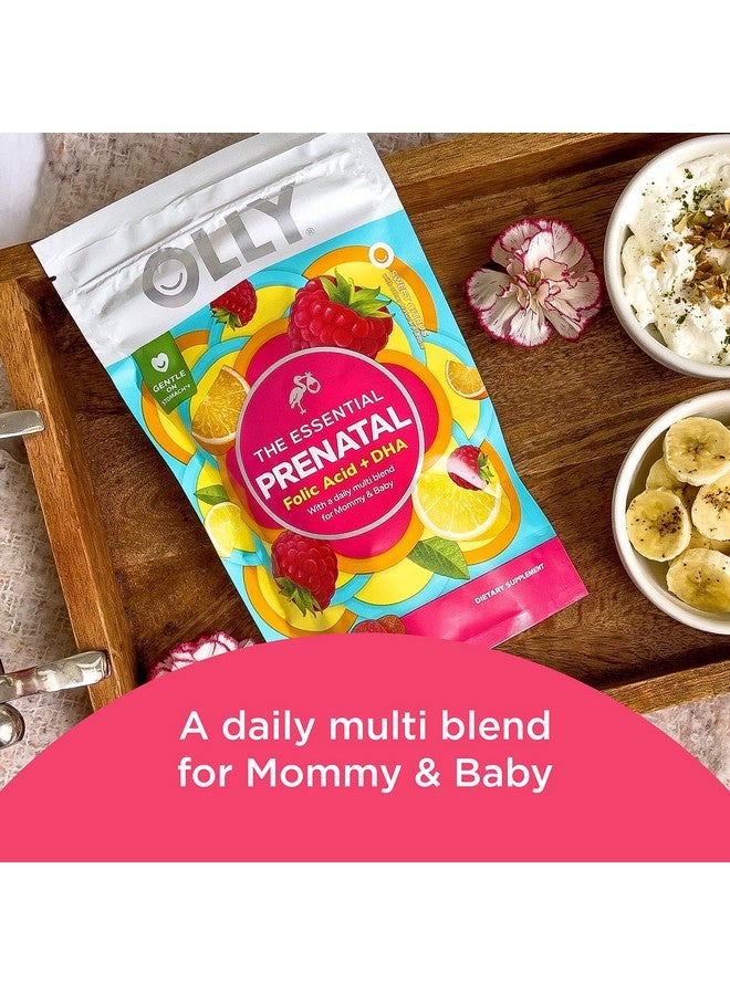 OLLY Prenatal Multivitamin Gummy Supports Healthy Growth And Brain Development Folic Acid Vitamin D Omega 3 Dha Chewable Supplement Citrus Berry Flavor 40Day Supply 80 Count Pouch - Image 3