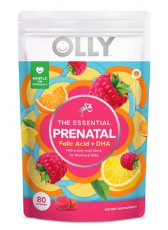 OLLY Prenatal Multivitamin Gummy Supports Healthy Growth And Brain Development Folic Acid Vitamin D Omega 3 Dha Chewable Supplement Citrus Berry Flavor 40Day Supply 80 Count Pouch  - Image 2