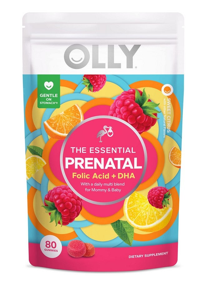 OLLY Prenatal Multivitamin Gummy Supports Healthy Growth And Brain Development Folic Acid Vitamin D Omega 3 Dha Chewable Supplement Citrus Berry Flavor 40Day Supply 80 Count Pouch - Image 2
