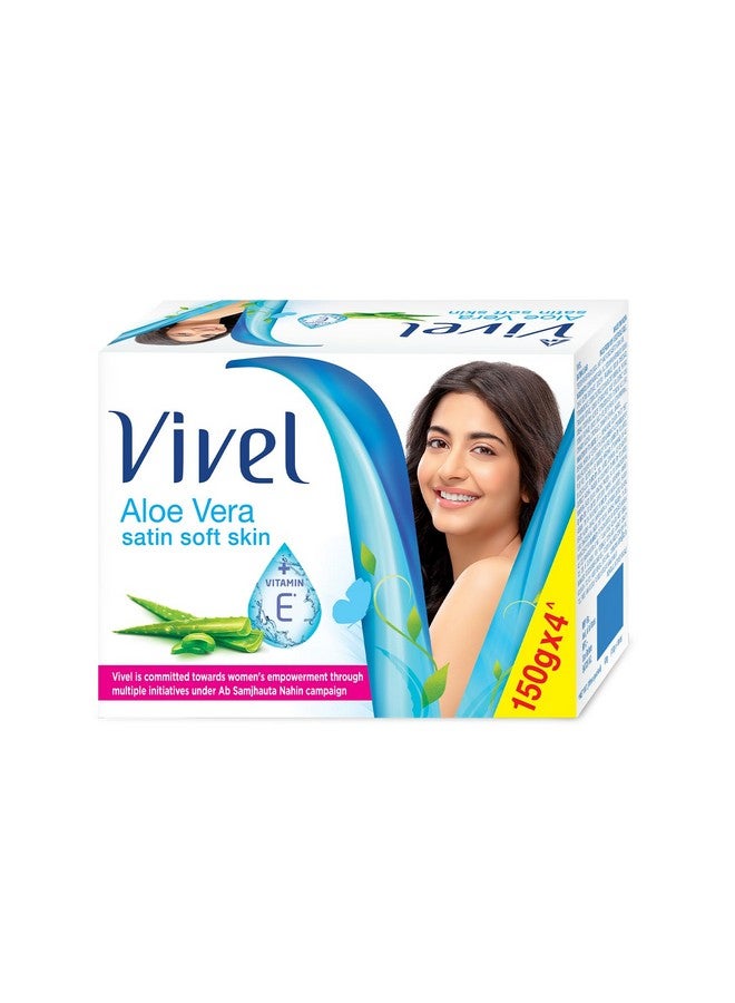 Vivel Aloe Vera Bathing Soap With Vitamin E For Soft Glowing Skinrefreshing Fragrancecombo Pack 150G (Pack Of 4) - Image 1