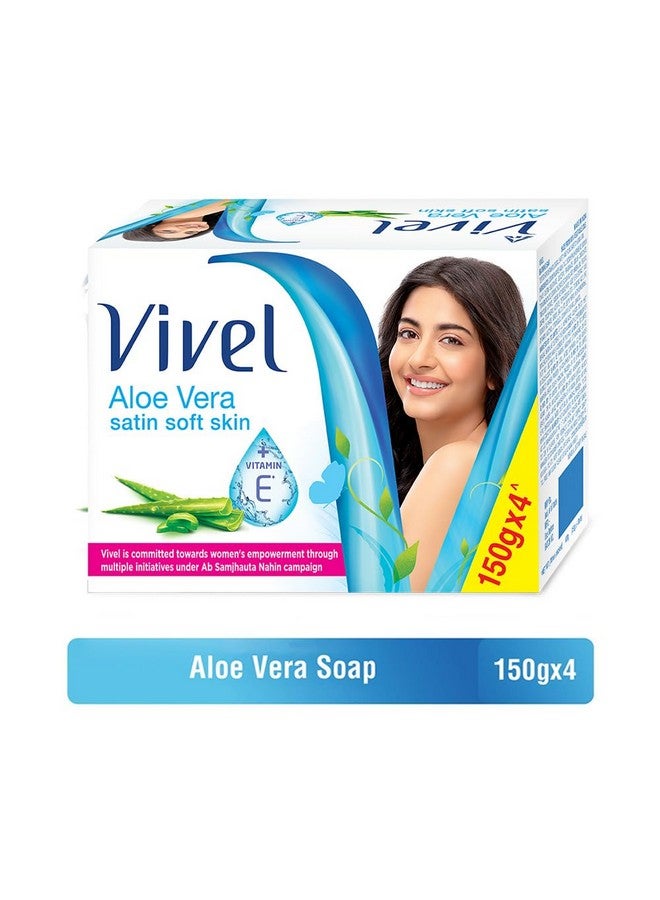 Vivel Aloe Vera Bathing Soap With Vitamin E For Soft Glowing Skinrefreshing Fragrancecombo Pack 150G (Pack Of 4) - Image 2