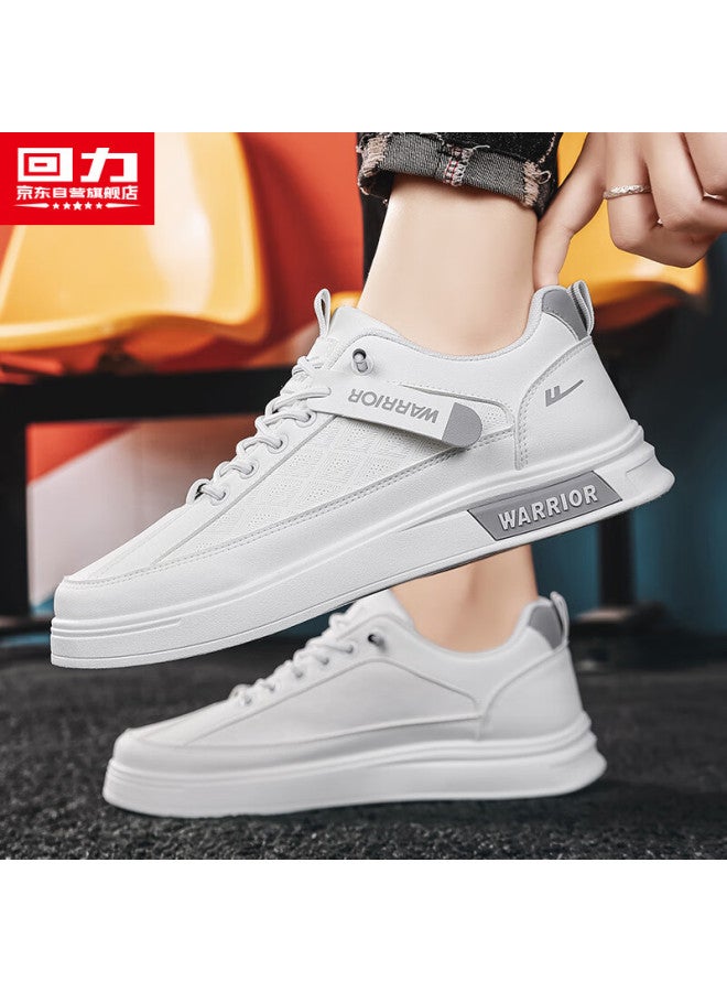 Huili Official Men's Shoes, White Sneakers For Men, New Summer Style, Versatile Casual Skateboard Shoes For Men, White And Gray, Size 39