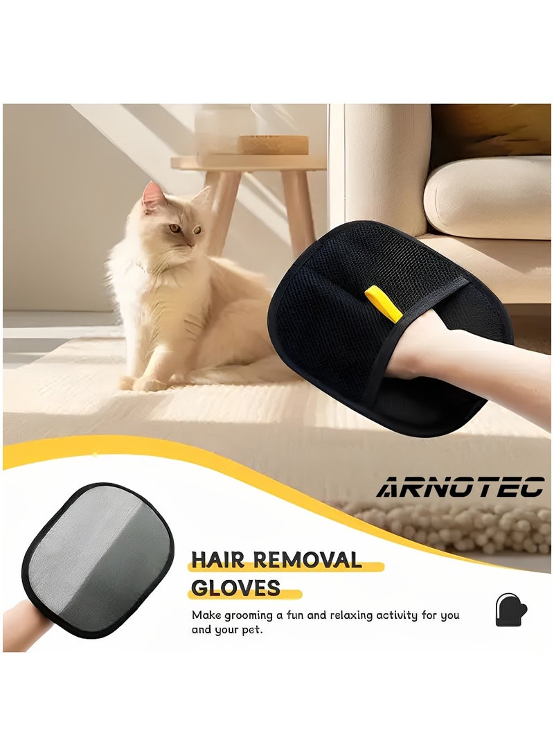 ARNOTEC Pet Grooming Glove – Dual-Sided Reusable Pet Hair Remover Mitt for Dogs & Cats, Deshedding Brush for Long or Short Hair, Gentle Massage Glove for Bathing & Cleaning Furniture  - Image 1