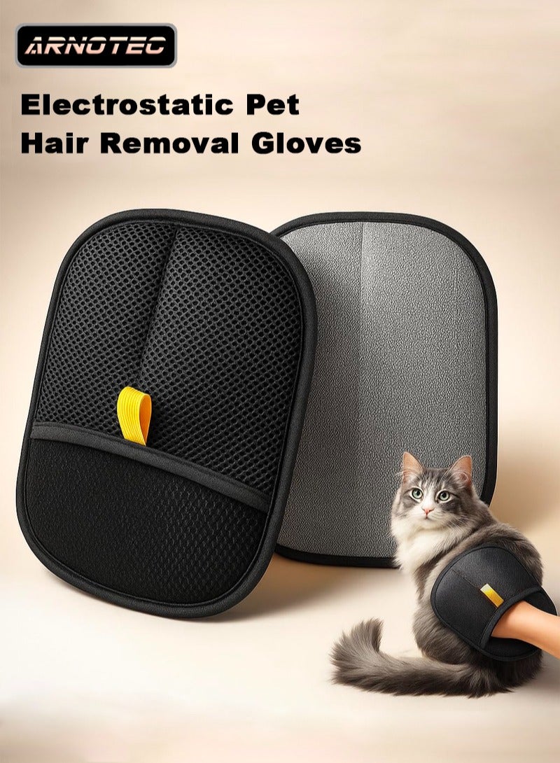 ARNOTEC Electrostatic Pet Hair Removal Gloves | Cat Dog Hair Remover Glove | Reusable Grooming Glove for Pets | Lint and Fur Cleaning Glove for Sofa, Couch & Clothes - Image 1